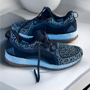 Adidas Navy and White Running Shoes